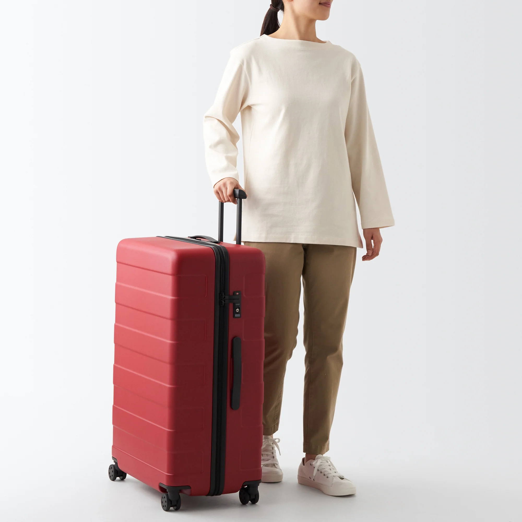 Adjustable Handle Hard Shell Suitcase 105L - Red | Check-In - Image 2