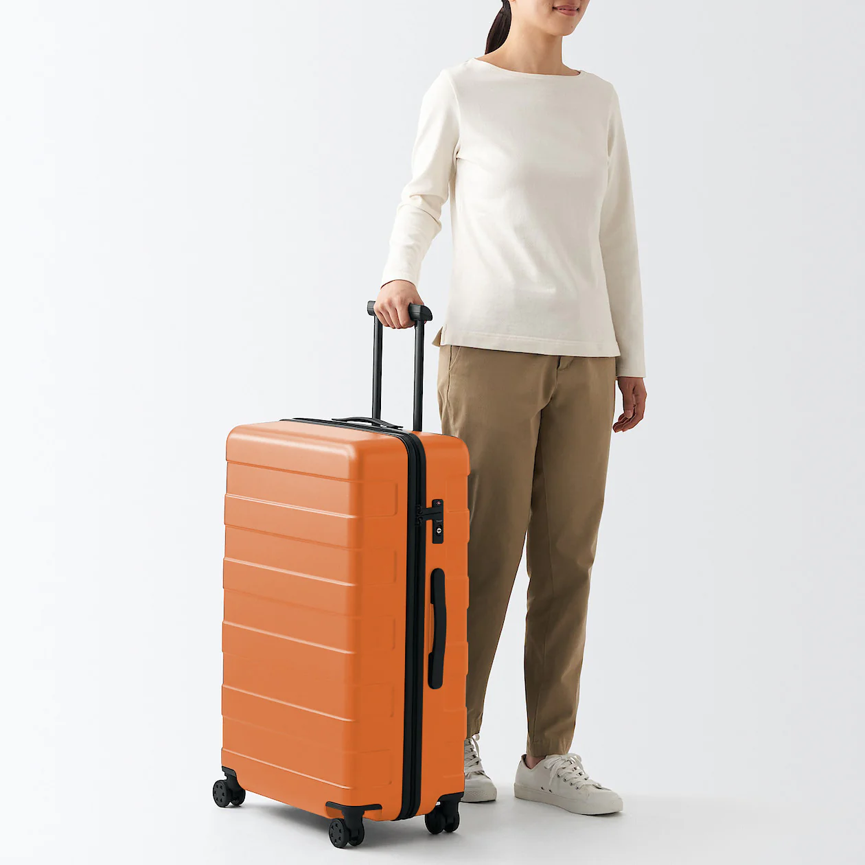 Adjustable Handle Hard Shell Suitcase 75L - Smoky Orange | Check-In - Image 6