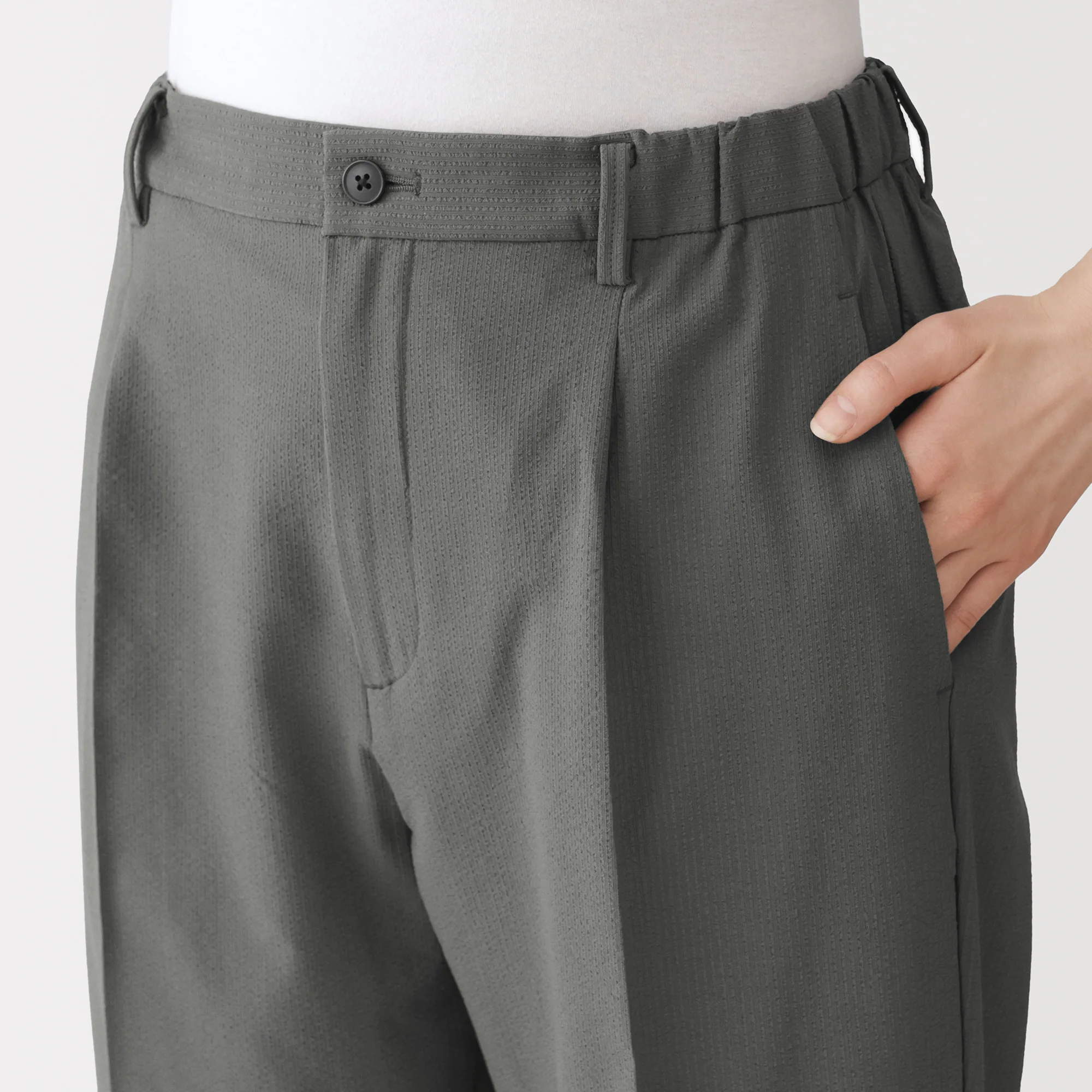 Breathable Seersucker Tapered Pants - Image 25