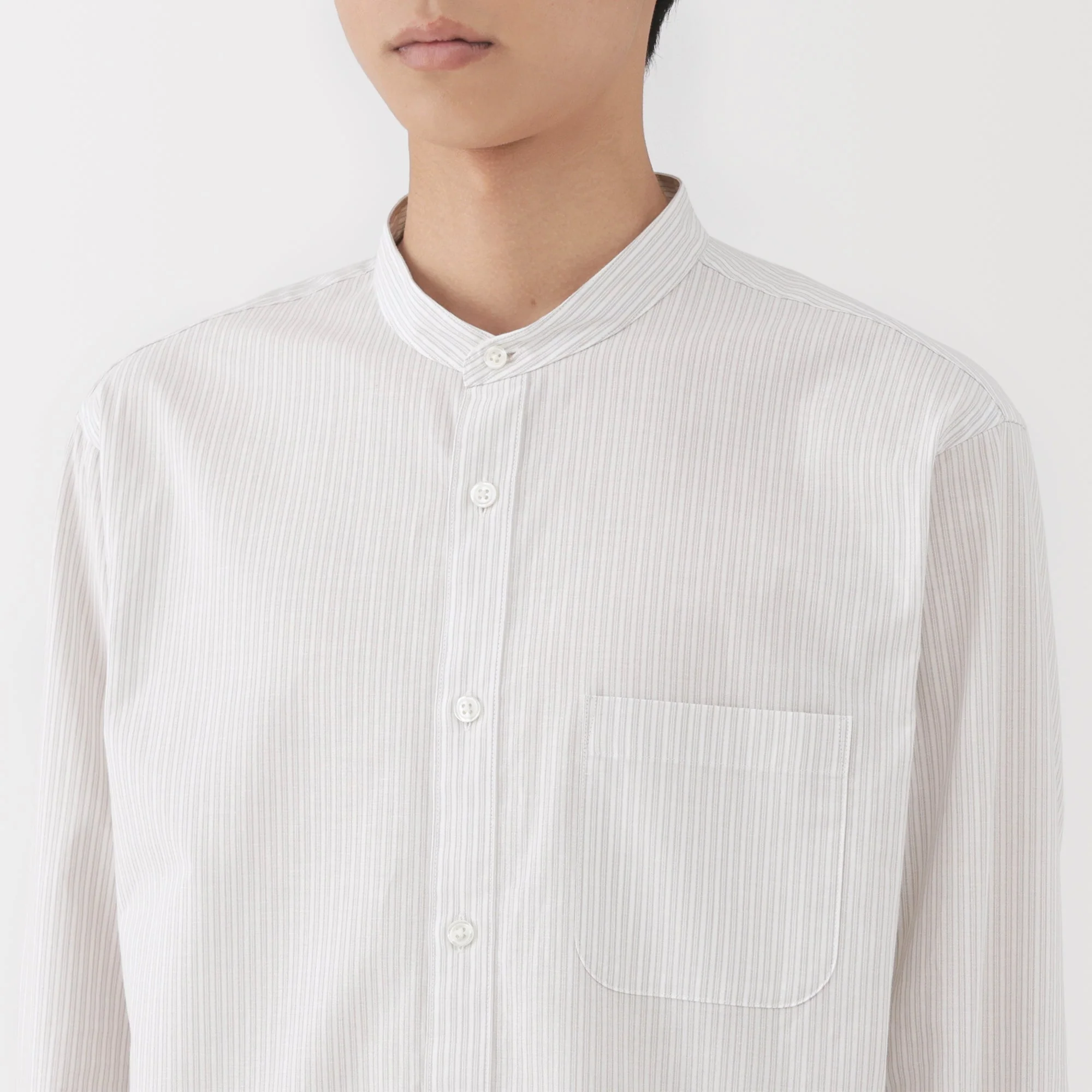 Broadcloth Stand Collar Shirt - Image 25