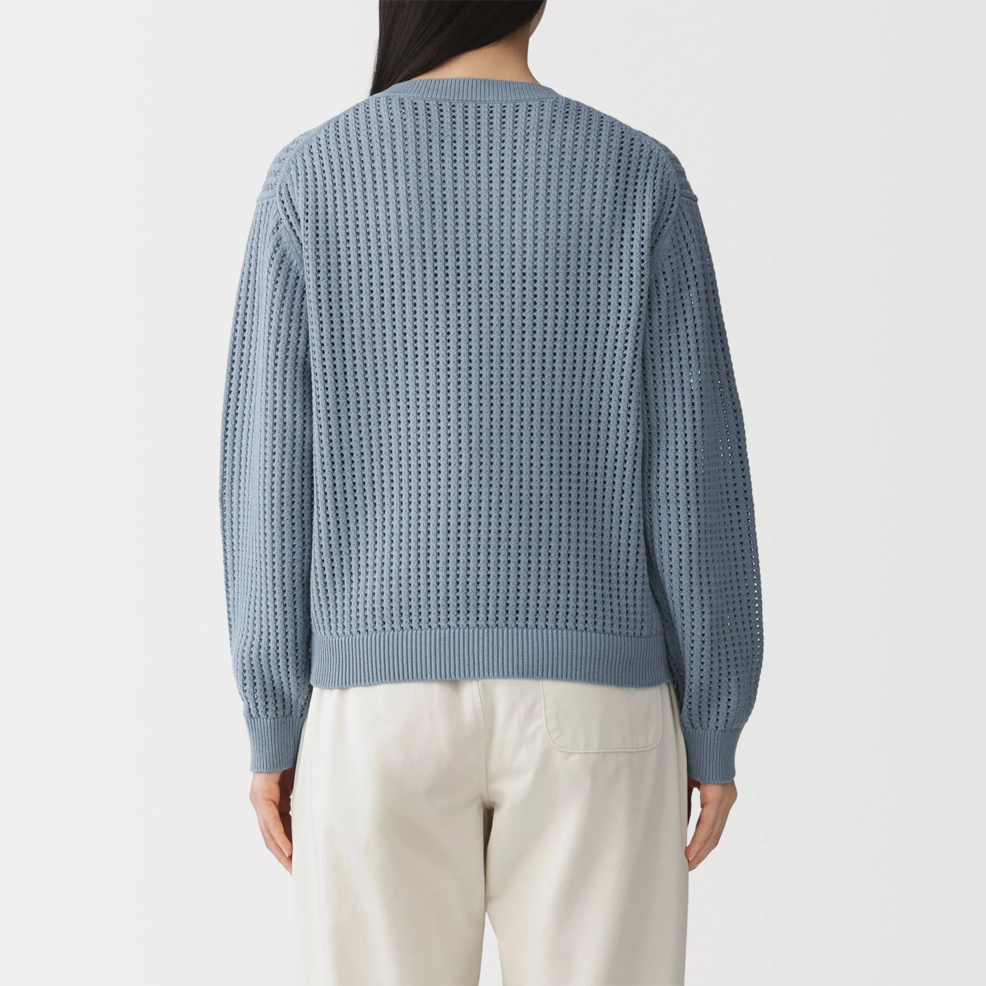 Cotton Blend Mesh Sweater - Image 22