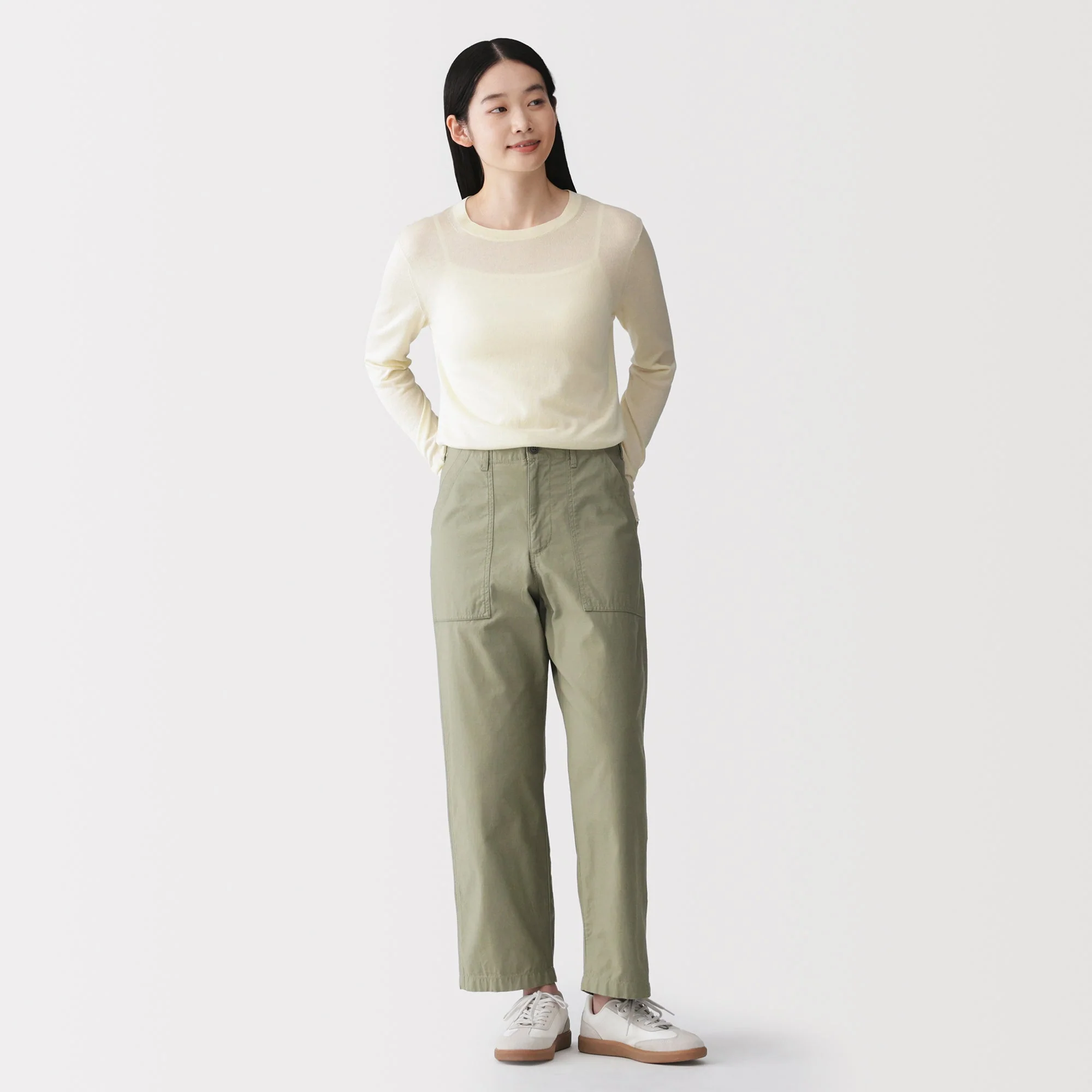 Cotton Satin Baker Pants - Image 4