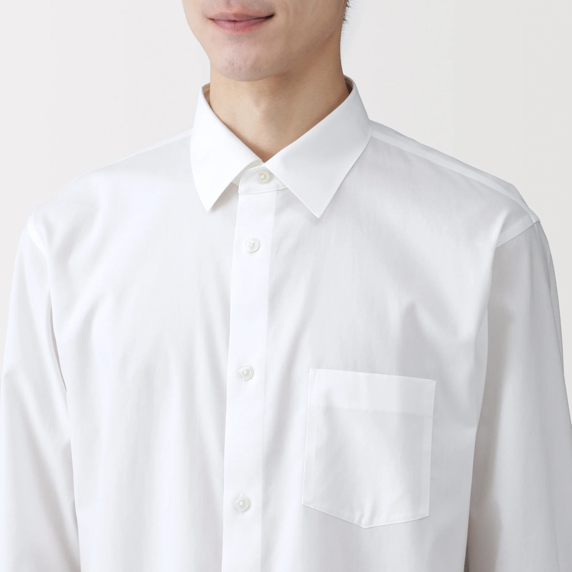 Cotton Semi-Spread Collar Shirt - Image 16