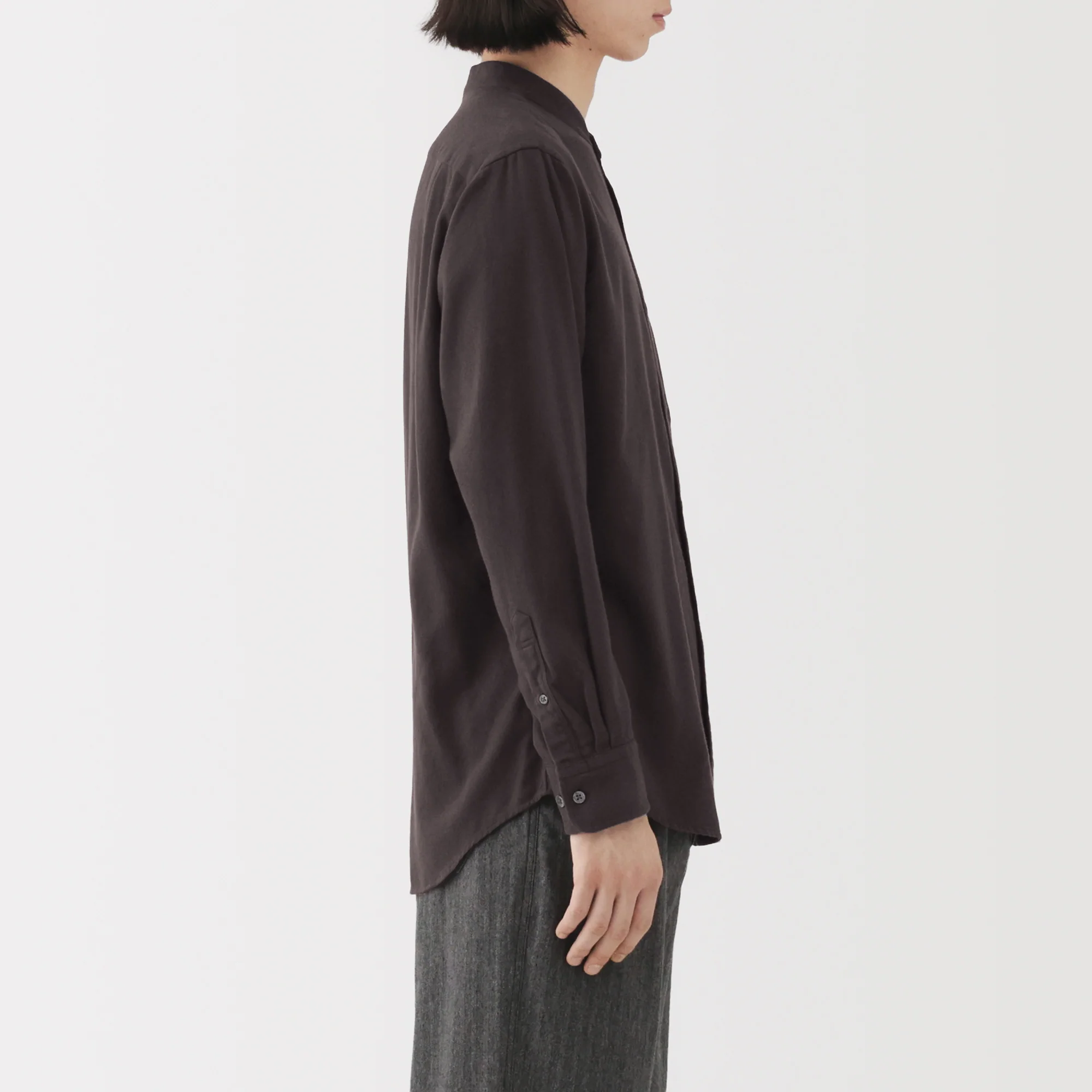 Flannel Stand Collar Shirt - Image 32