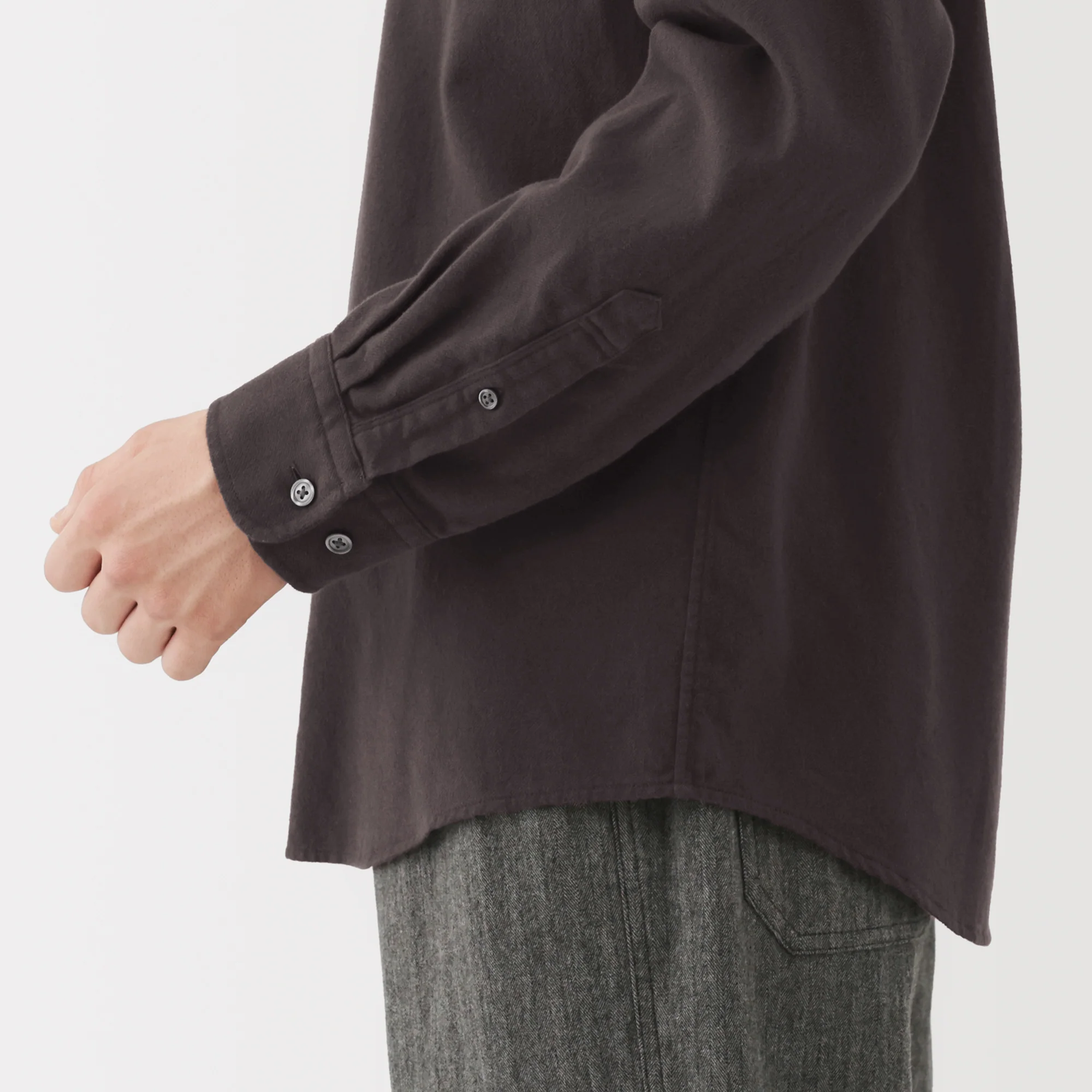Flannel Stand Collar Shirt - Image 44