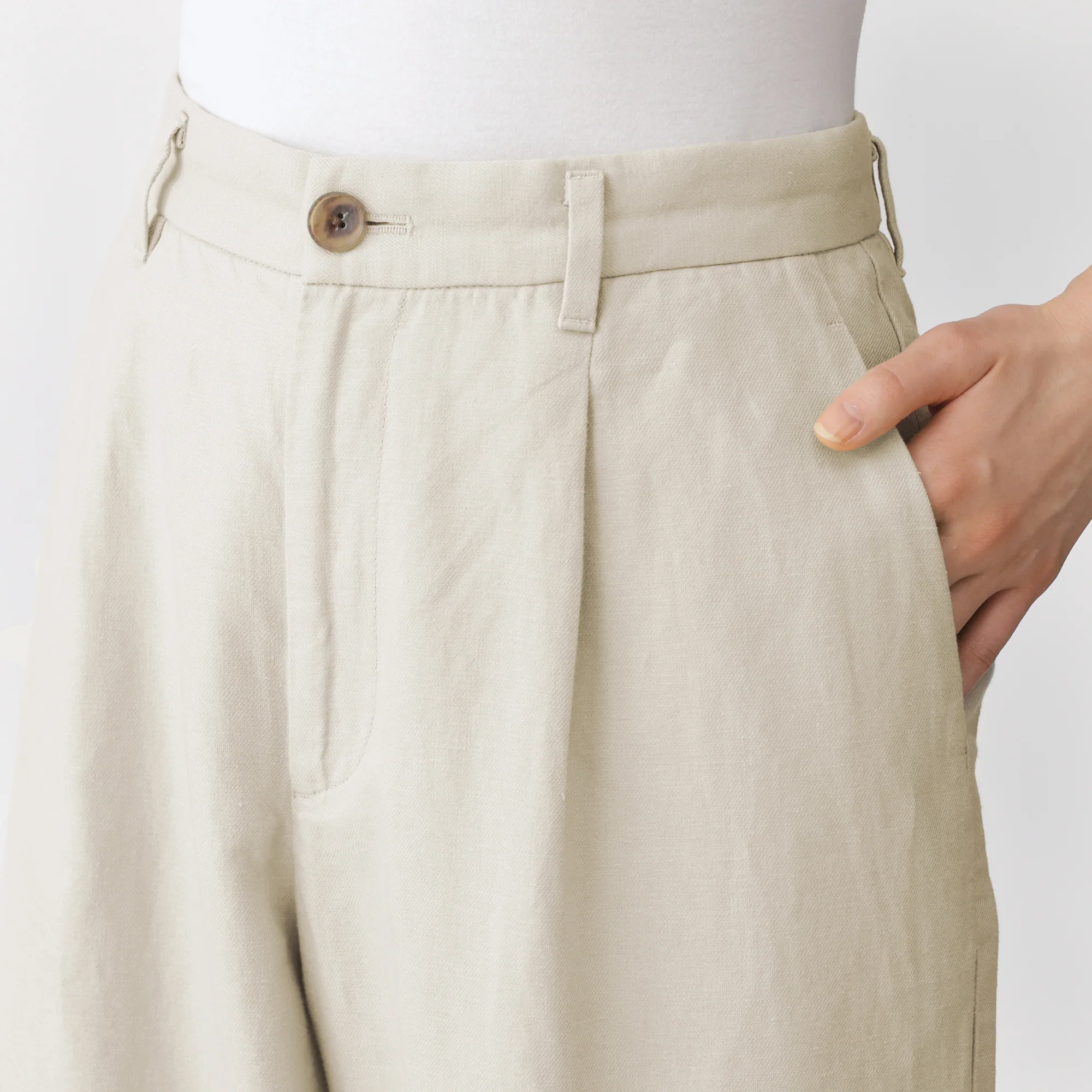 Hemp Blend Twill Straight Pants - Image 7