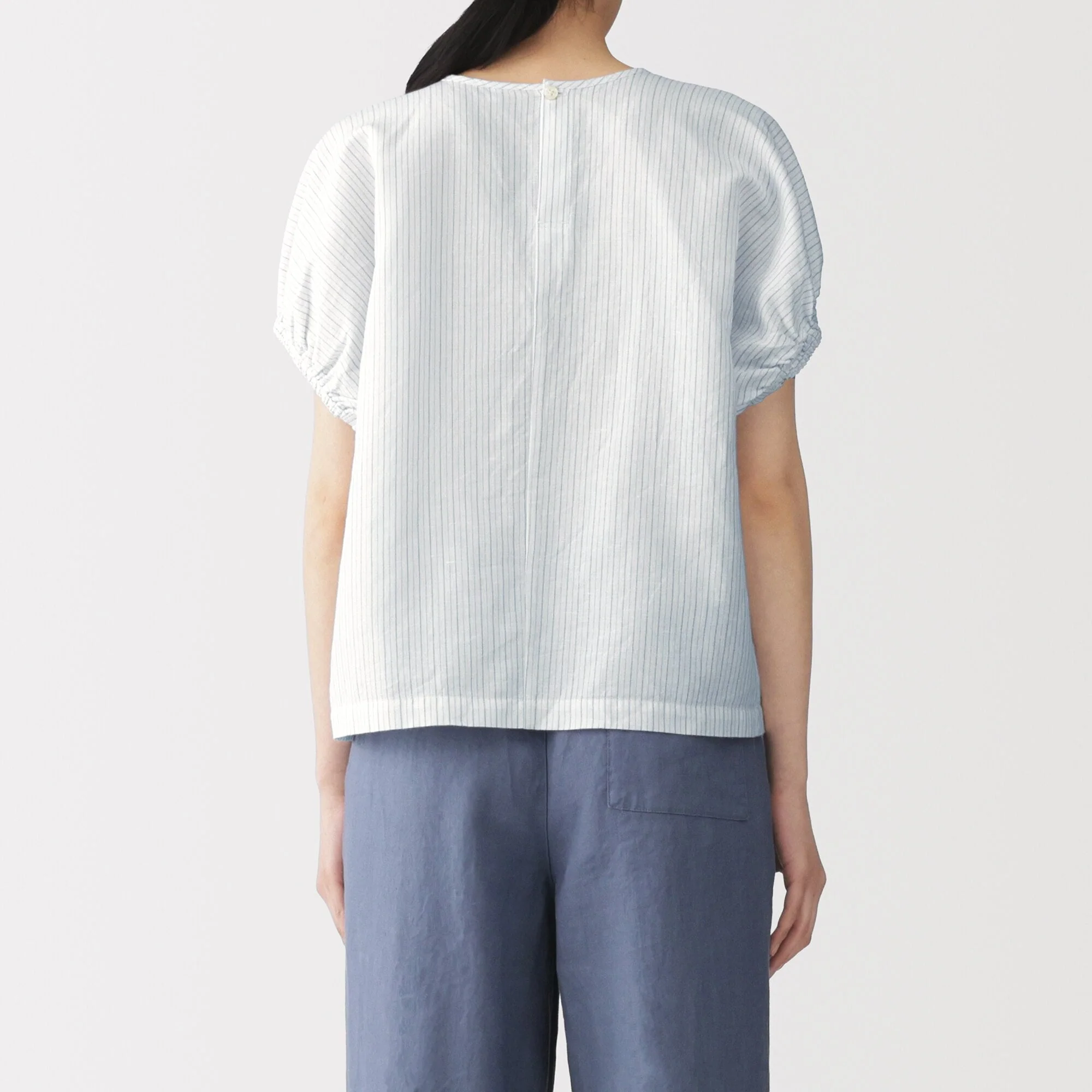 Hemp Cotton Gather Sleeve Blouse - Image 24