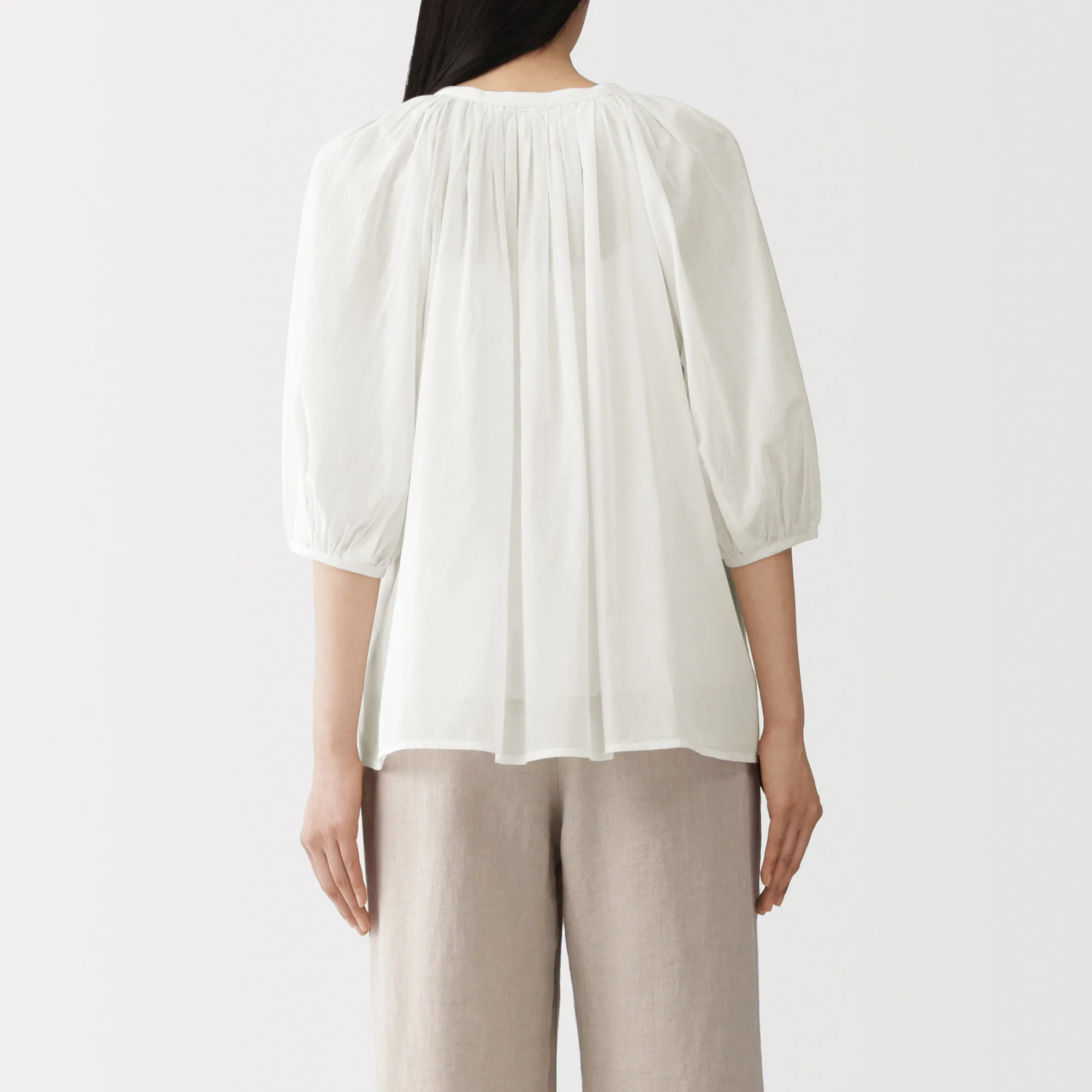 High-Twist Cotton Sheer Blouse - Image 6