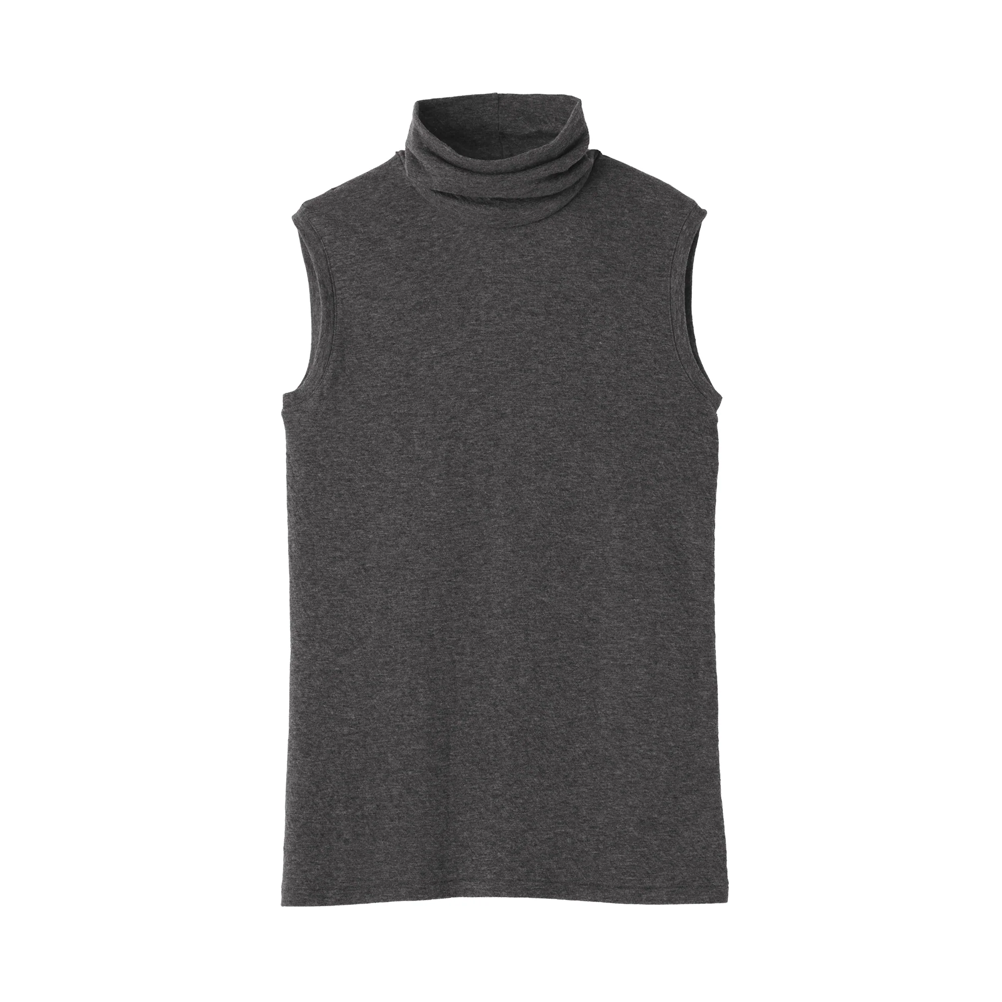 Labo Cotton Cashmere Sleeveless Turtleneck T-Shirt - Image 2
