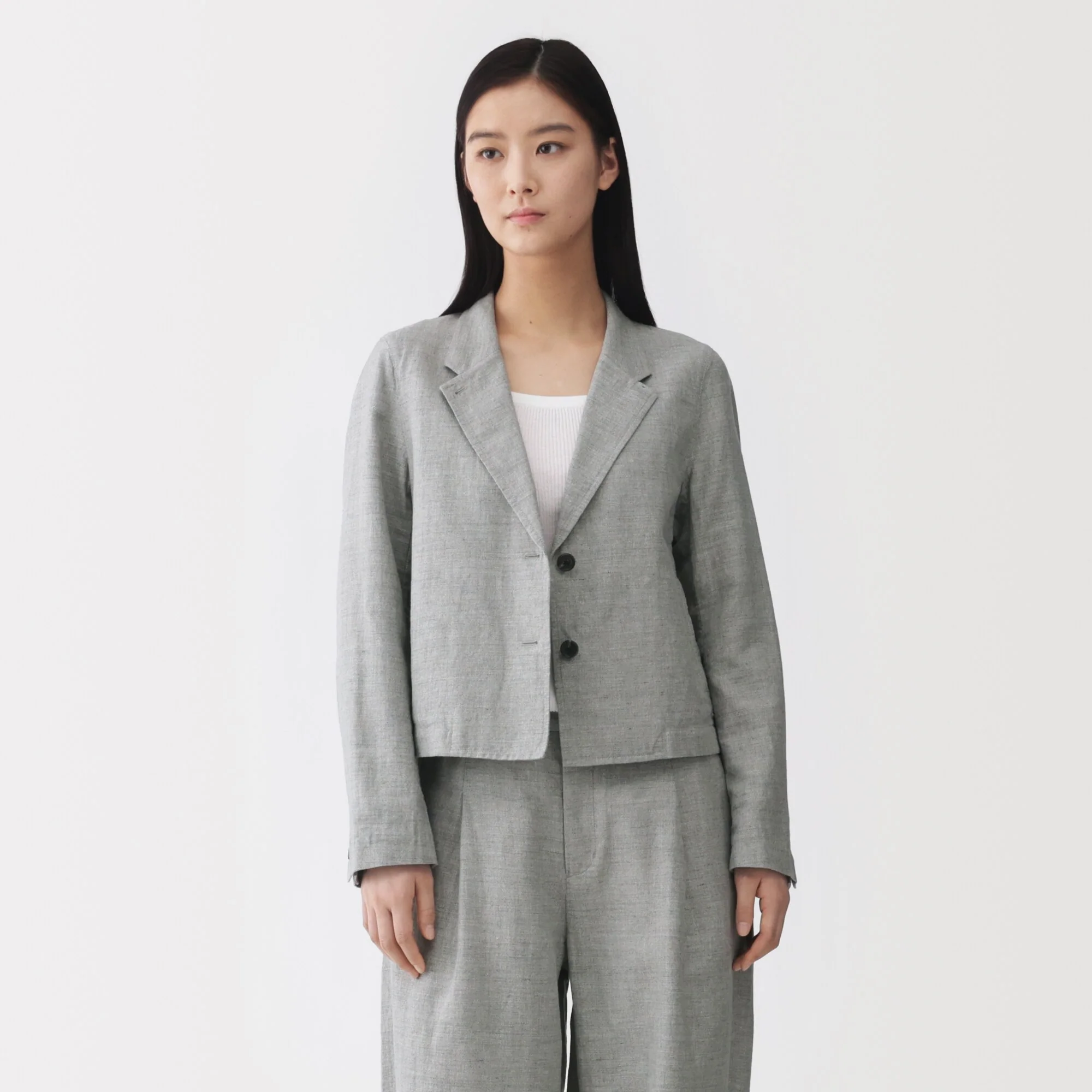 Labo Linen Cotton Herringbone Jacket
