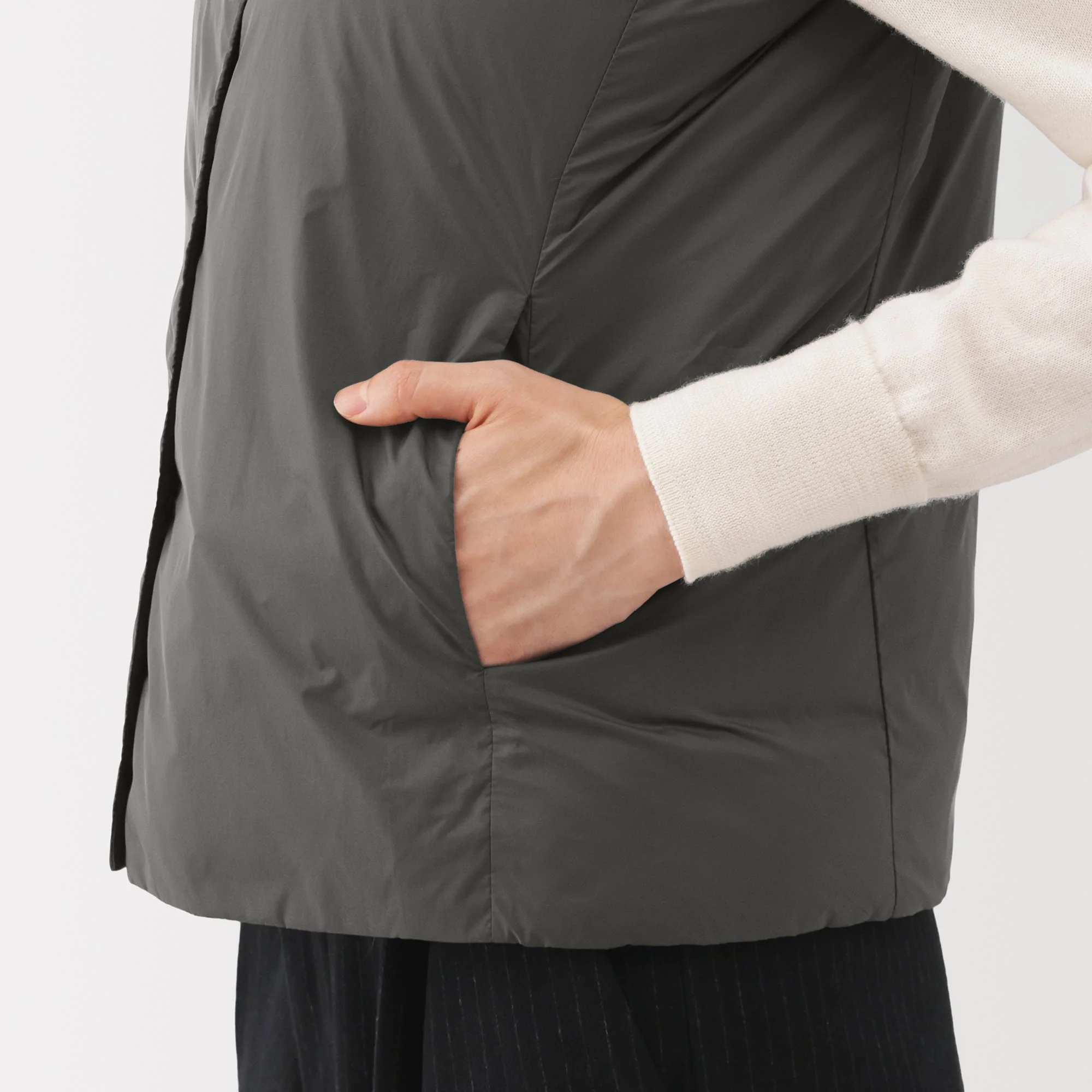 Lightweight Down Collarless Vest - Image 30
