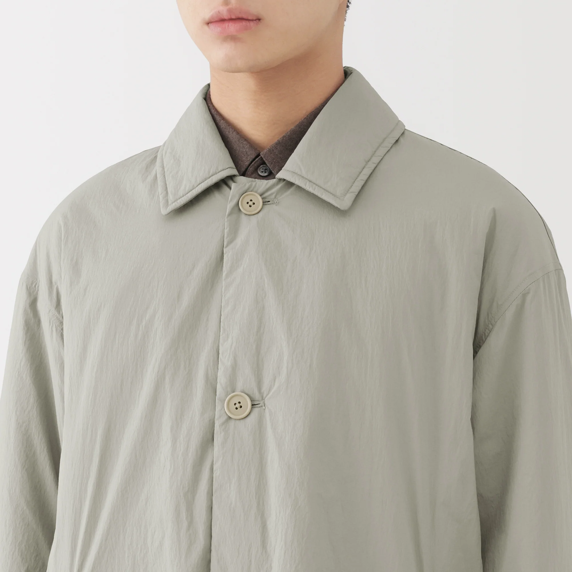 Padded Stand Fall Collar Coat - Image 17