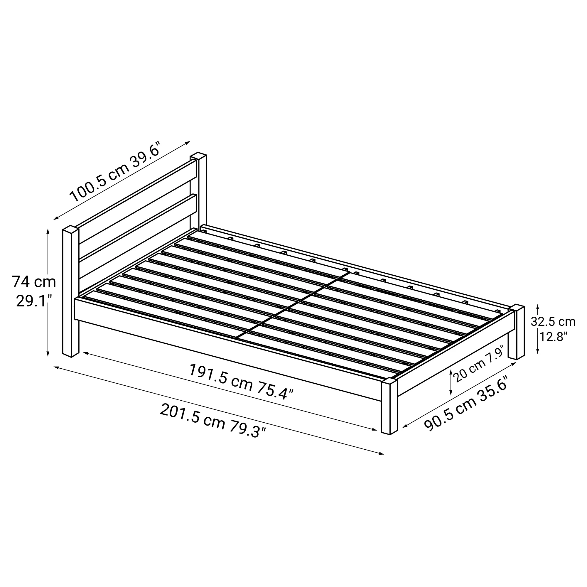 [HD] Pine Wooden Bed - Single - Image 12