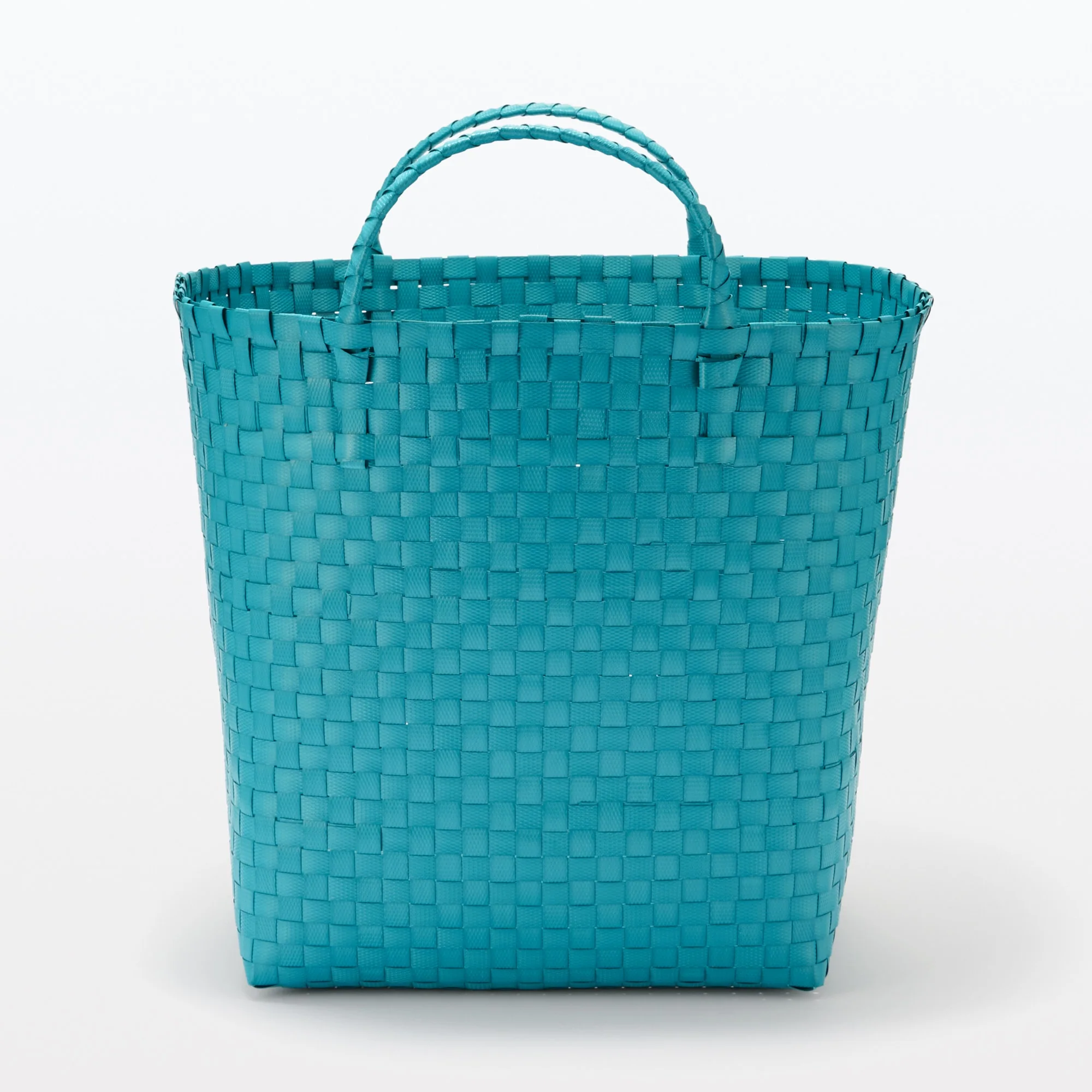 Recycled Polypropylene Strap Weave Basket - Blue - Large (dia. 15.7 x H12.6") - Image 2