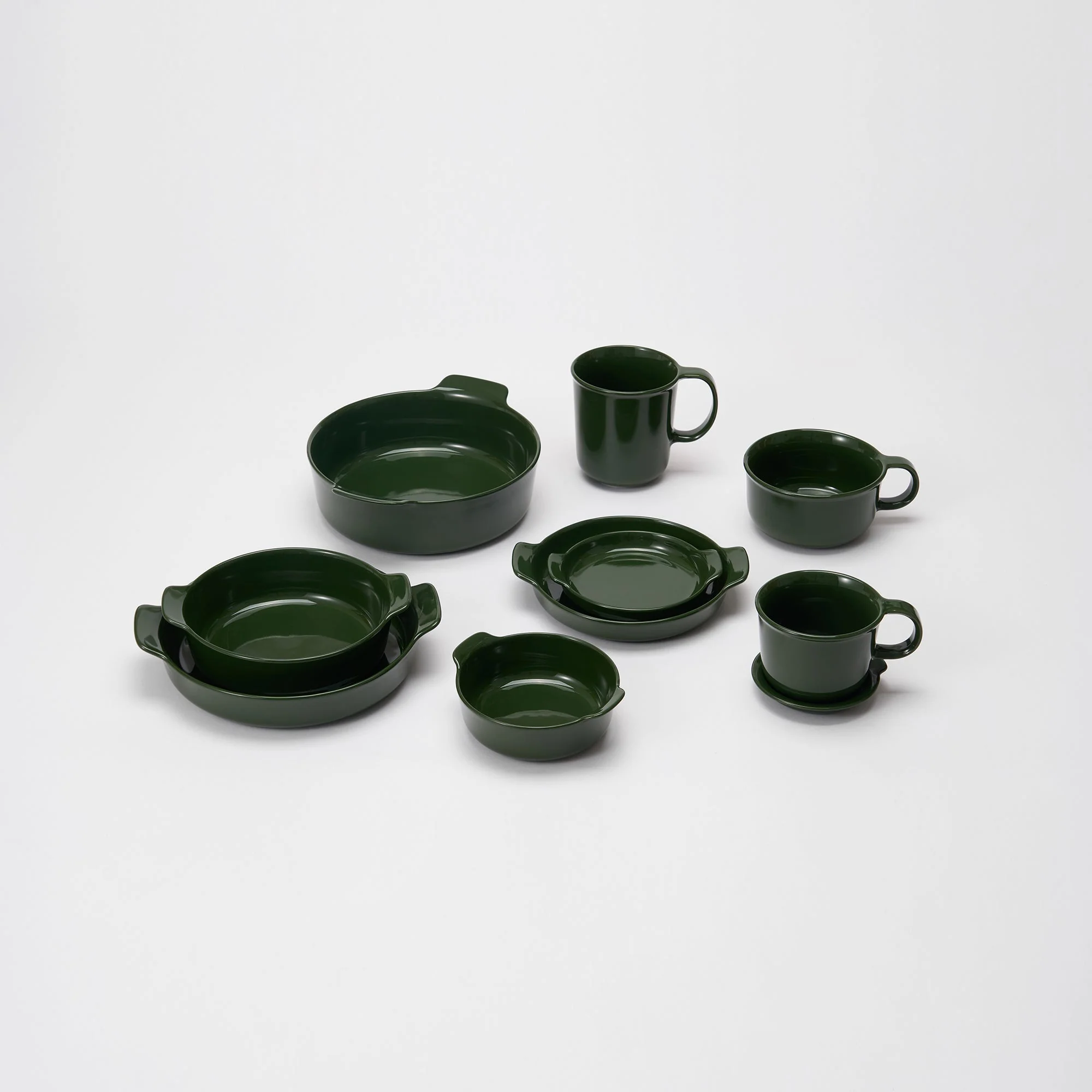 Stoneware Plate (Dia. 8.3") - Dark Green - Image 7