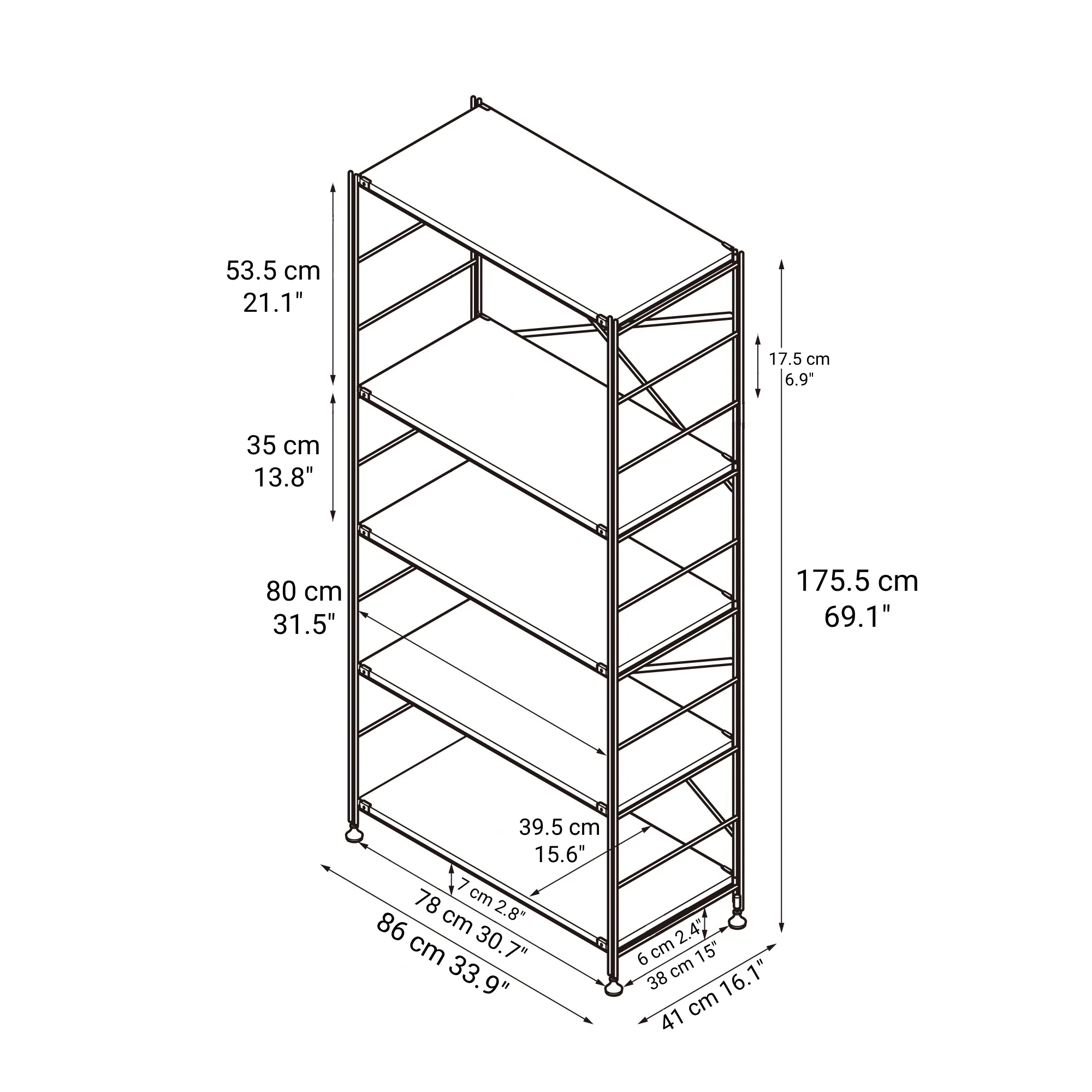 SUS Shelving Unit - White Gray - Wide - Large - Image 5