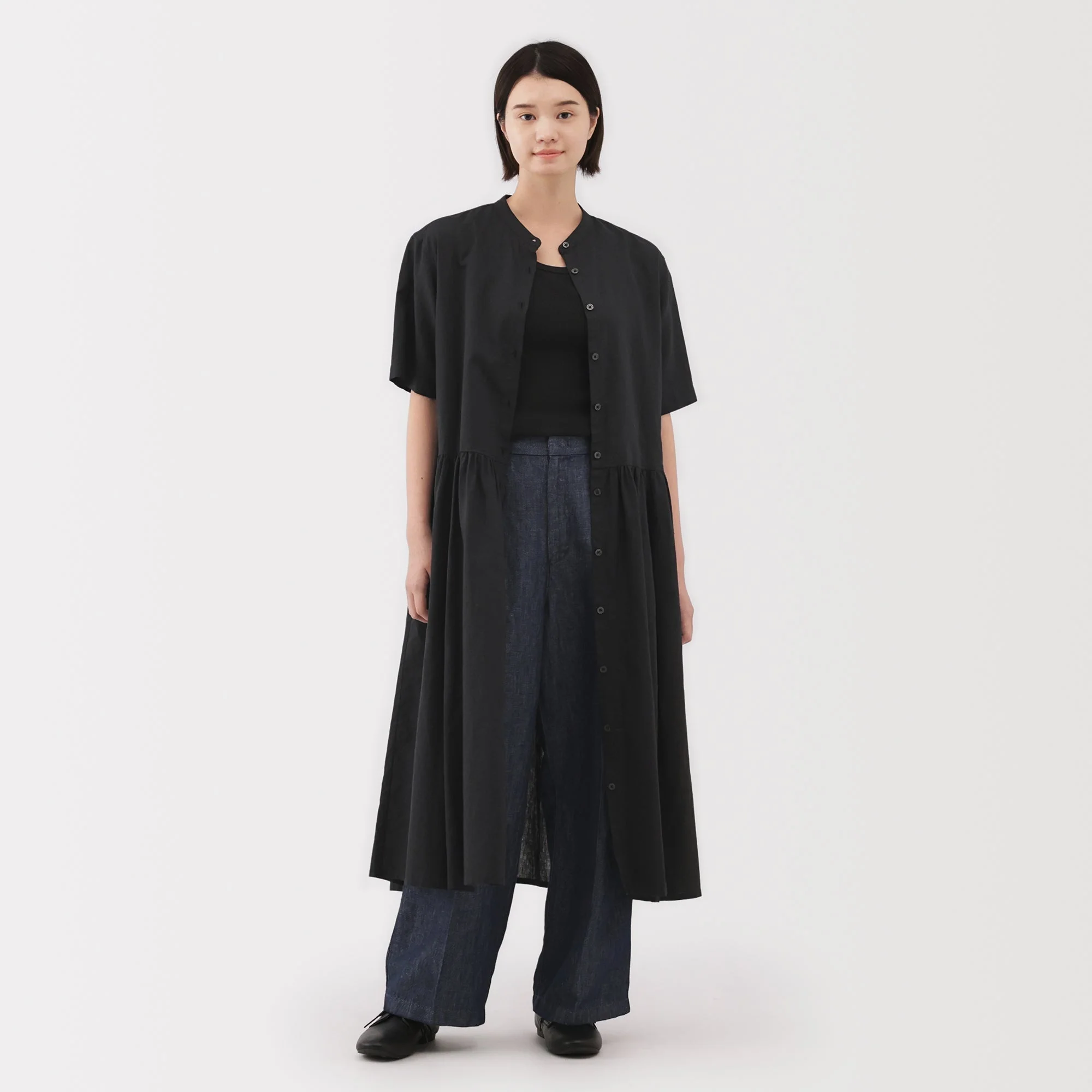 Women's Hemp Cotton Short Sleeve Dress