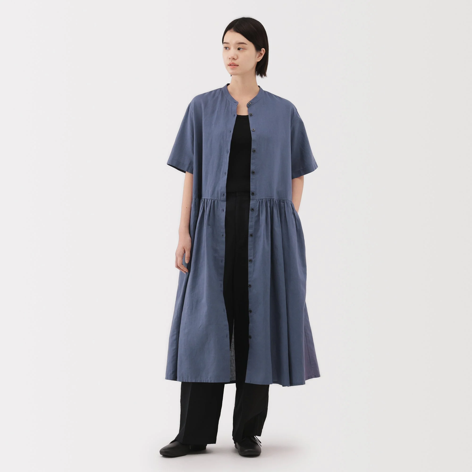 Women's Hemp Cotton Short Sleeve Dress - Image 12