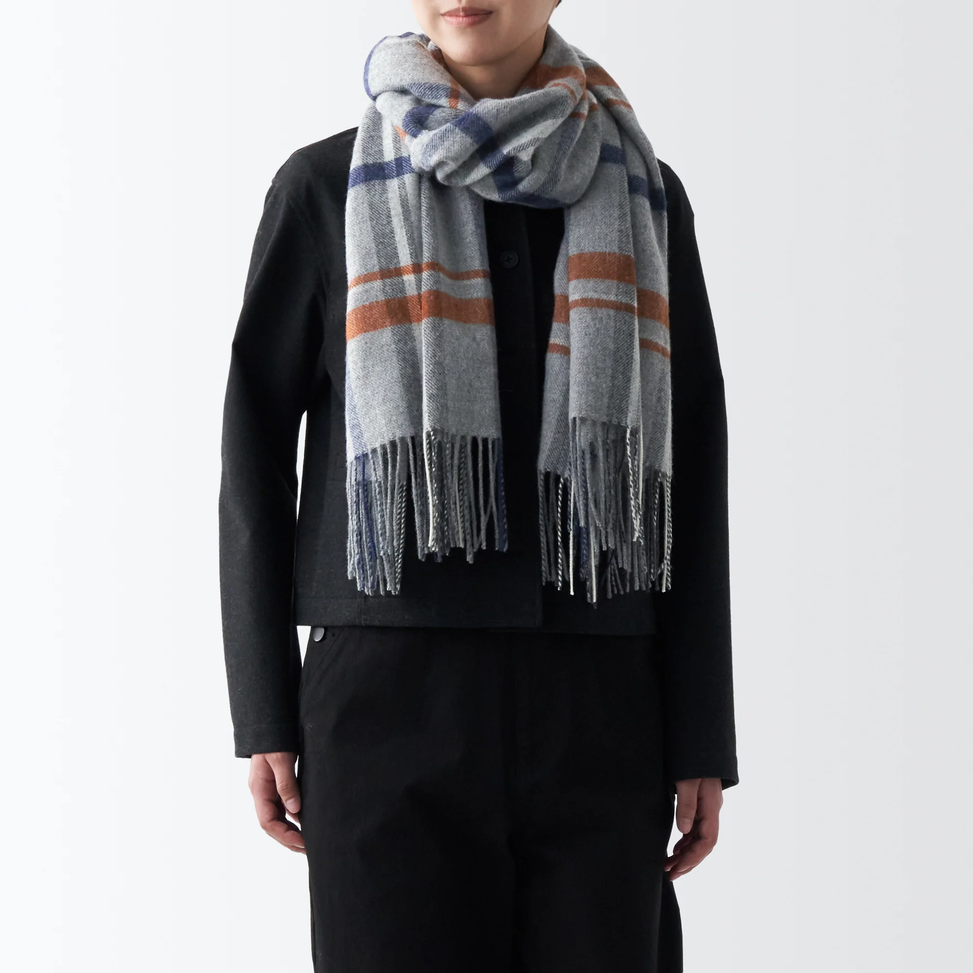 Wool 2-way Large Stole - Patterned - Image 21