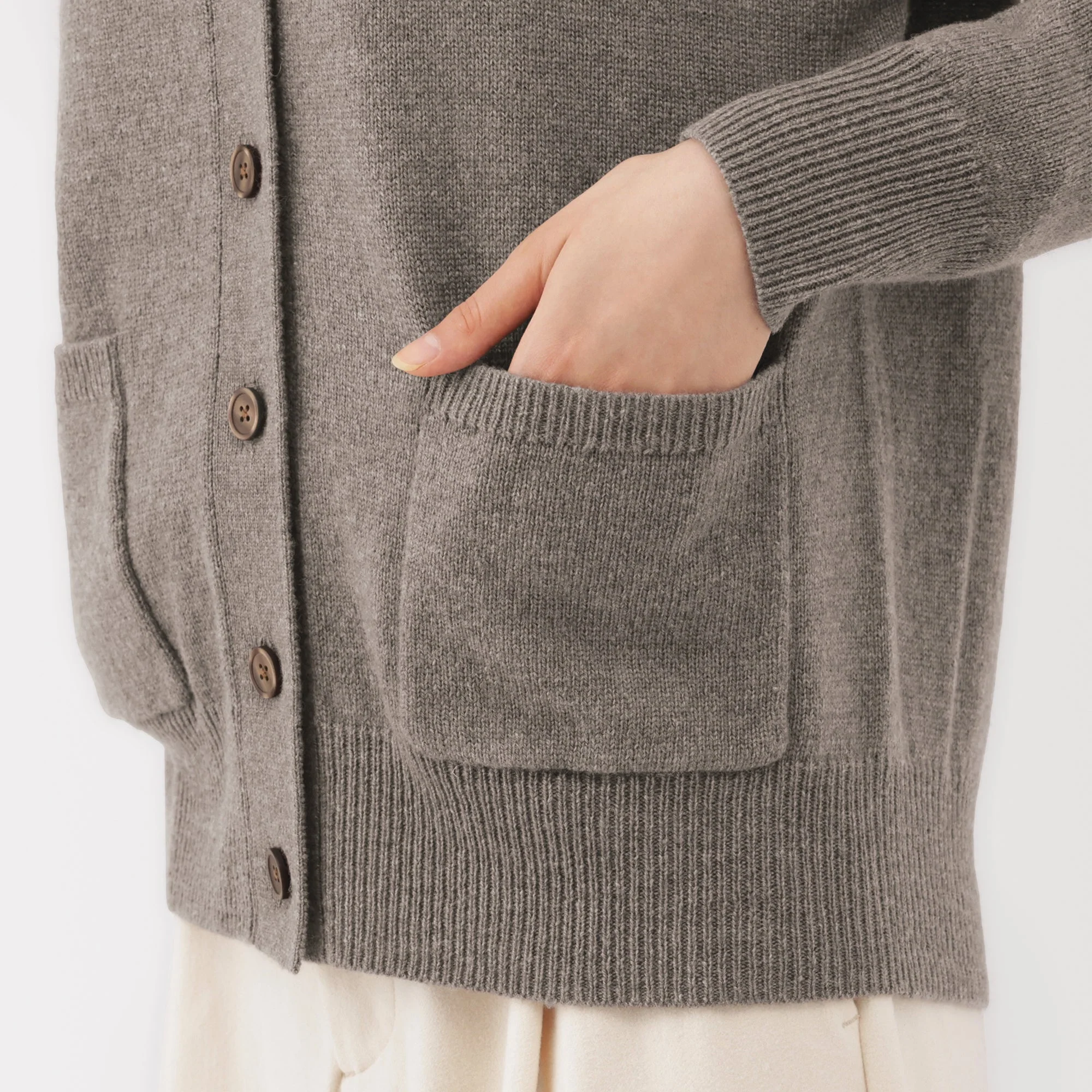 Wool V-Neck Cardigan - Image 48
