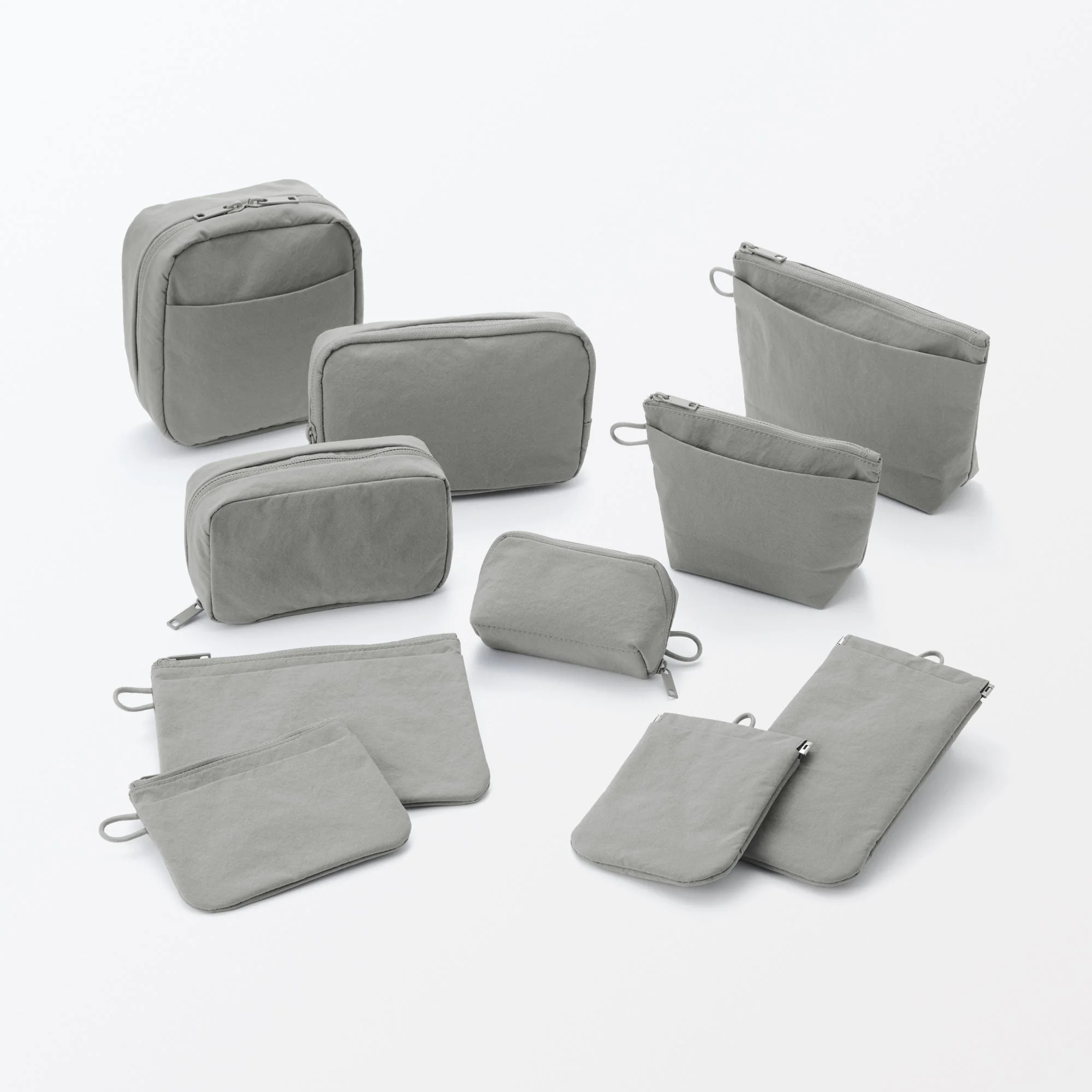 Wrinkled Nylon Wide-Opening Pouch - Small - Image 7